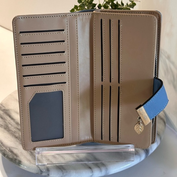 Women Long Clutch PU Leather Wallet Pocket Purse Credit Card Slips Sky Blue - Picture 7 of 14